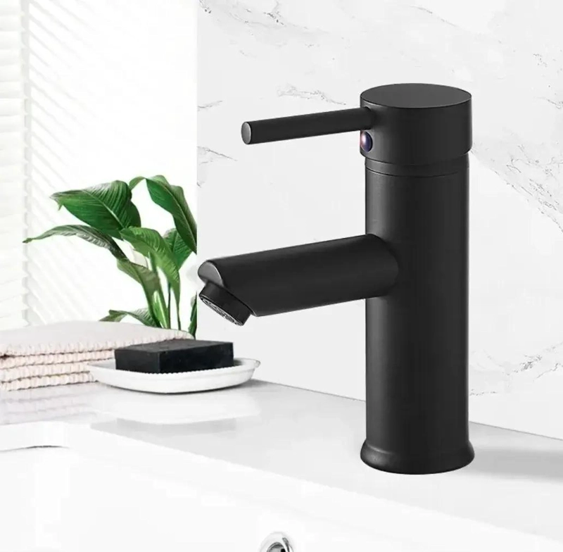 LLAVE MONOMANDO PARA LAVAMANOS NEGRO MATE - 2
