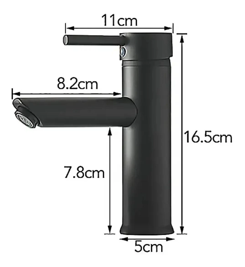 LLAVE MONOMANDO PARA LAVAMANOS NEGRO MATE - 4