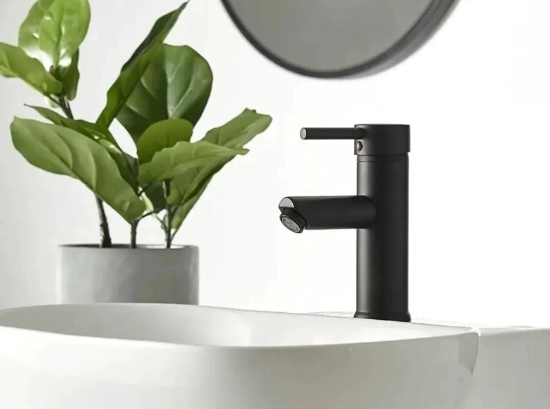 LLAVE MONOMANDO PARA LAVAMANOS NEGRO MATE - 5