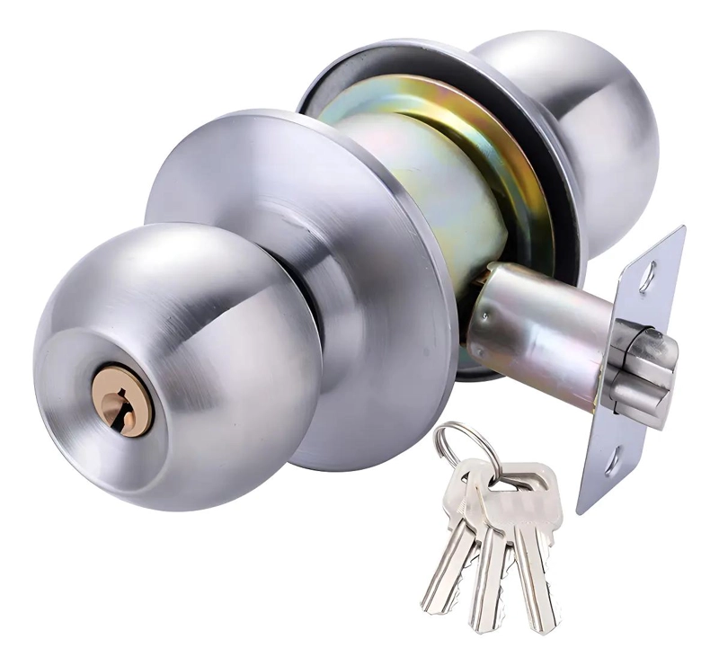 POMO CON CHAPA Y LLAVE PARA PUERTA DE DORMITORIO O BAÑO - 1