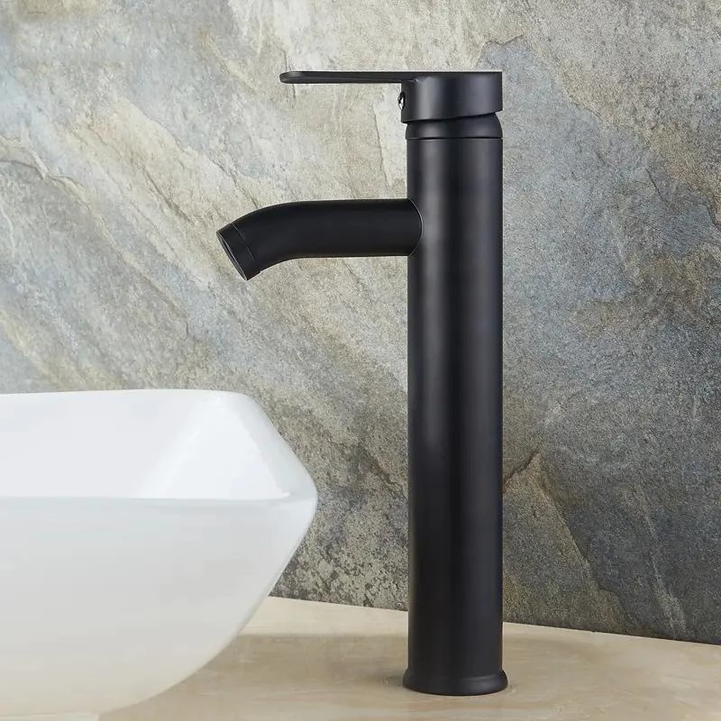 LLAVE MONOMANDO NEGRA ALTA PARA LAVAMANOS SOBREPONER - 2