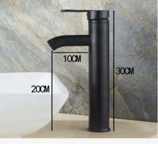 LLAVE MONOMANDO NEGRA ALTA PARA LAVAMANOS SOBREPONER - 4