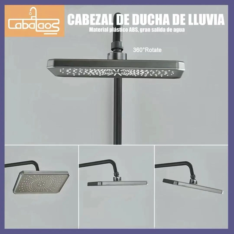 COLUMNA DE DUCHA MODERNA 4 FUNCIONES NEGRO MATE - 2