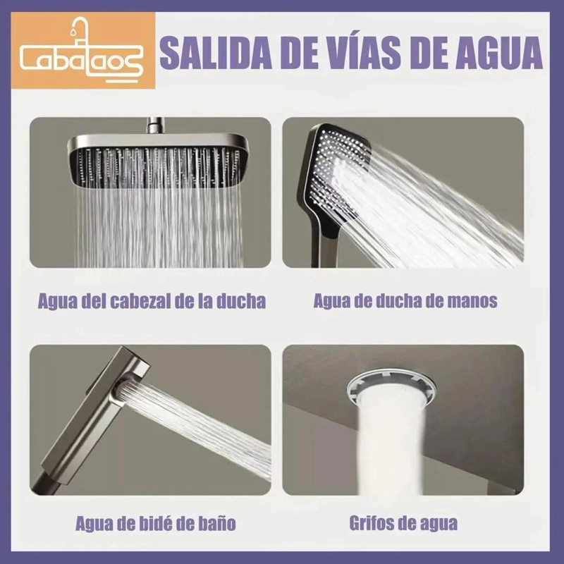 COLUMNA DE DUCHA MODERNA 4 FUNCIONES NEGRO MATE - 3