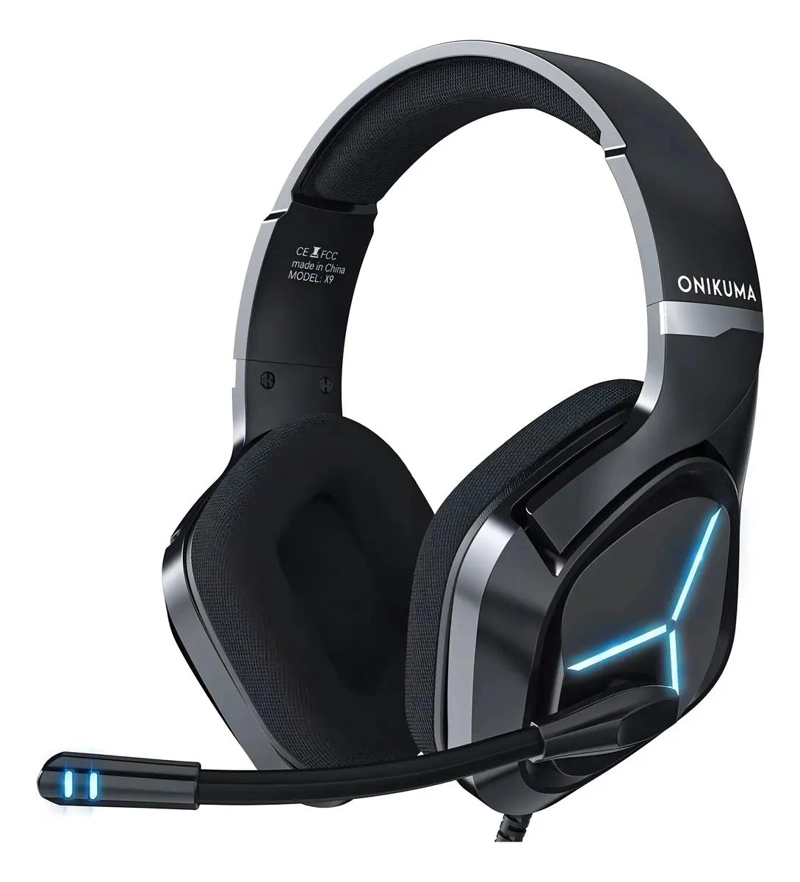 AURICULARES GAMER CON LUZ RGB Y MICROFONO AJUSTABLE - 1