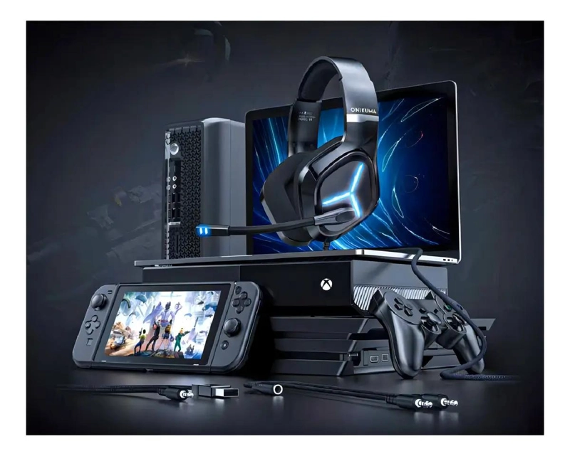 AURICULARES GAMER CON LUZ RGB Y MICROFONO AJUSTABLE - 2