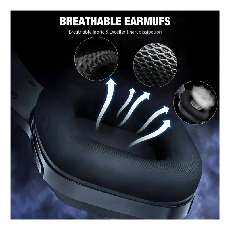 AURICULARES GAMER CON LUZ RGB Y MICROFONO AJUSTABLE - 3