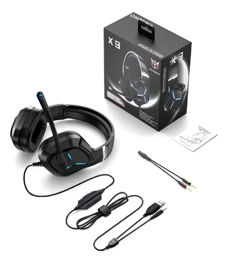 AURICULARES GAMER CON LUZ RGB Y MICROFONO AJUSTABLE - 5