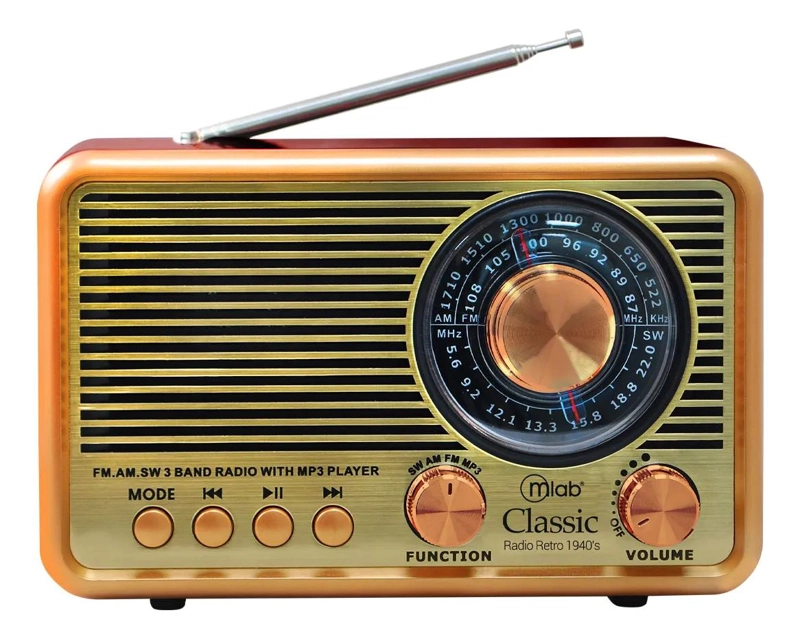 RADIO PORTATIL RETRO RECARGABLE CON LINTERNA - 1