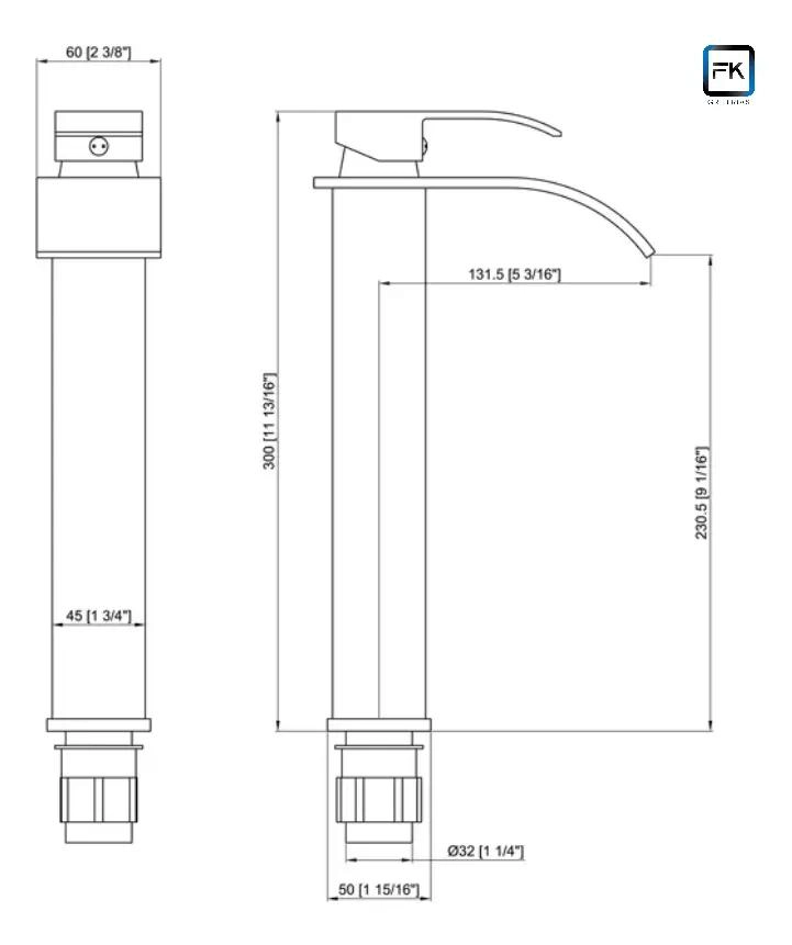 LLAVE MONOMANDO ALTA PARA VANITORIO NEGRO MATE - 5