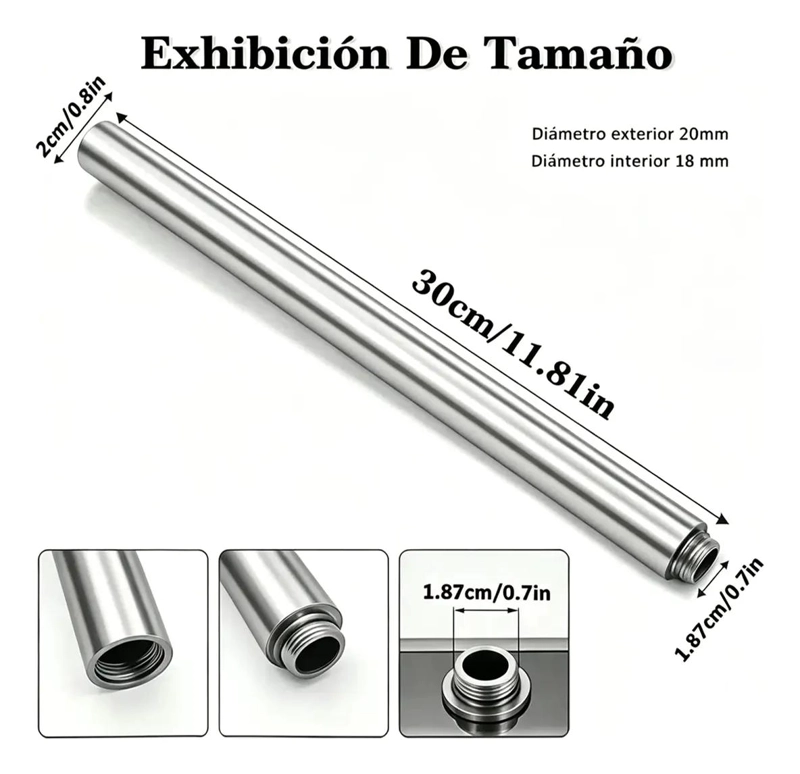 TUBO EXTENSION 30CM PARA COLUMNA DE DUCHA 18MM - 2