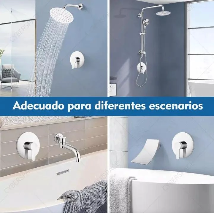 MONOMANDO DUCHA EMPOTRADO CON VALVULA DE 3 VIAS DE COBRE - 2
