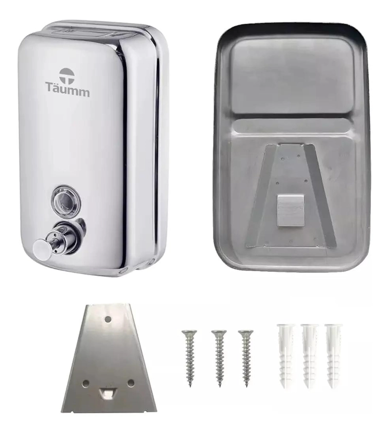 DISPENSADOR DE JABON DE ACERO INOXIDABLE 800 ML CROMADO - 3