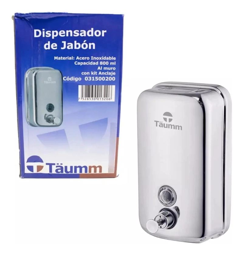 DISPENSADOR DE JABON DE ACERO INOXIDABLE 800 ML CROMADO - 4