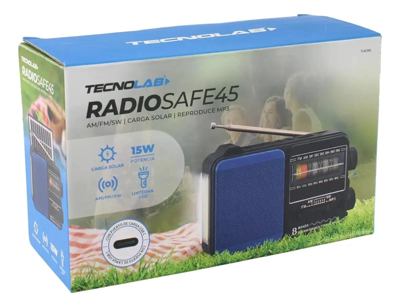 RADIO PORTATIL AM/FM/SW CON USB, TF Y LUZ LED SOLAR - 2