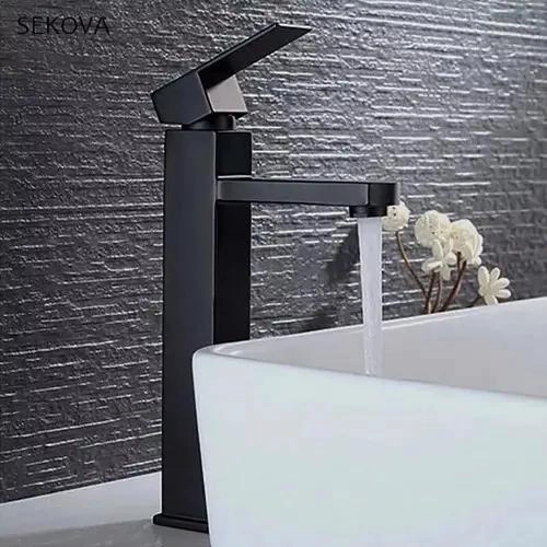 LLAVE MONOMANDO DE LUJO ACERO INOXIDABLE NEGRO - 2