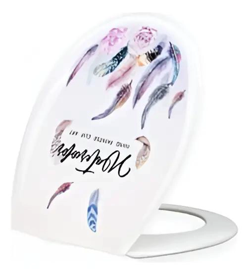 ASIENTO TAPA INODORO CON DISEÑO FLORAL - 1
