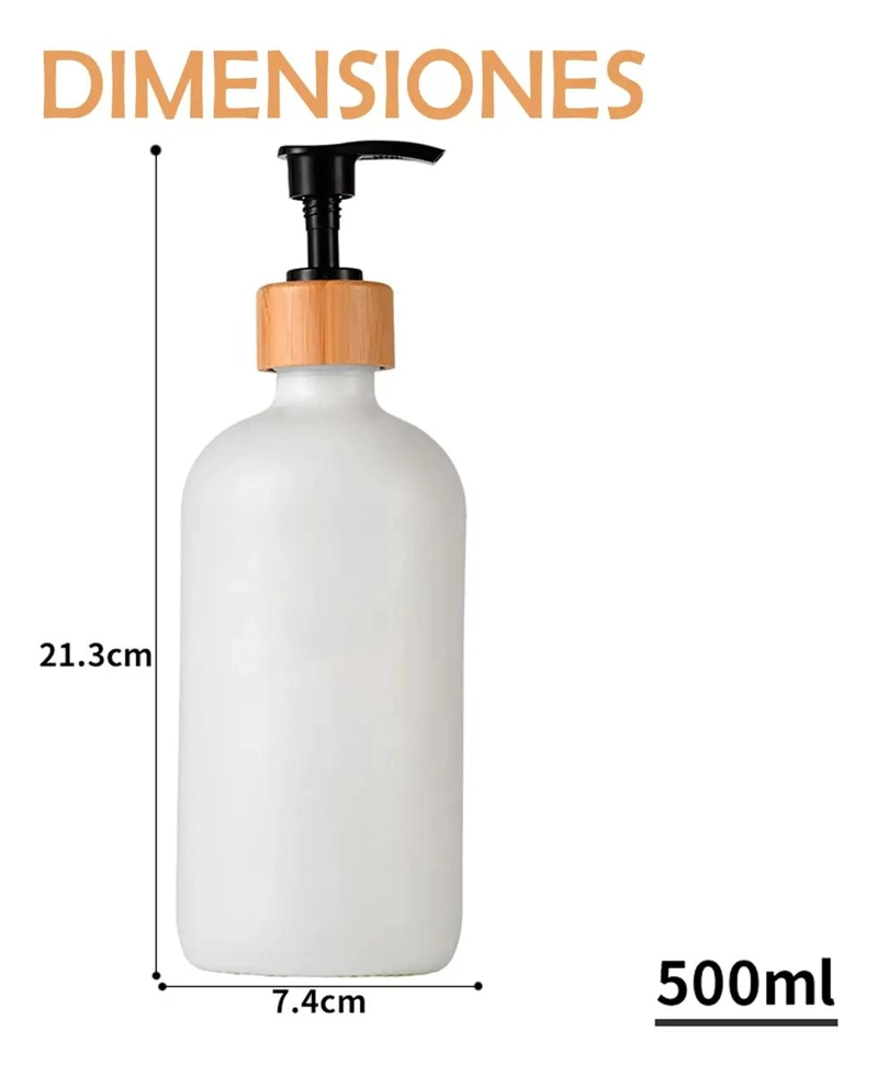 SET 2 DISPENSADORES JABON LIQUIDO VIDRIO 500ML - 2