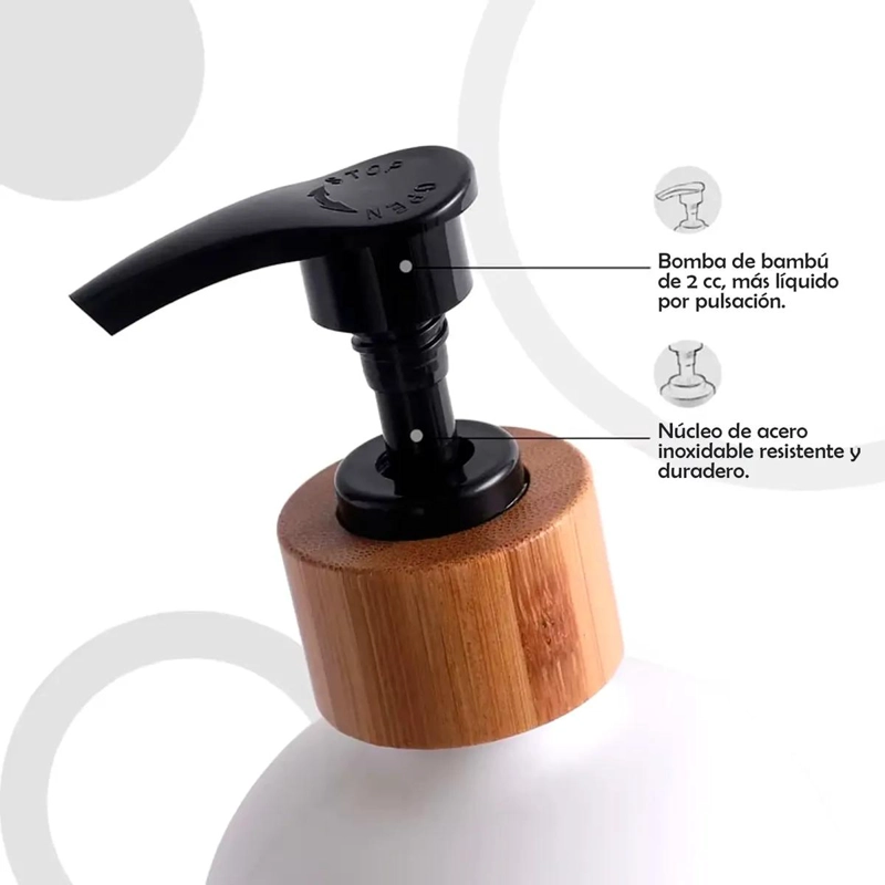 SET 2 DISPENSADORES JABON LIQUIDO VIDRIO 500ML - 3