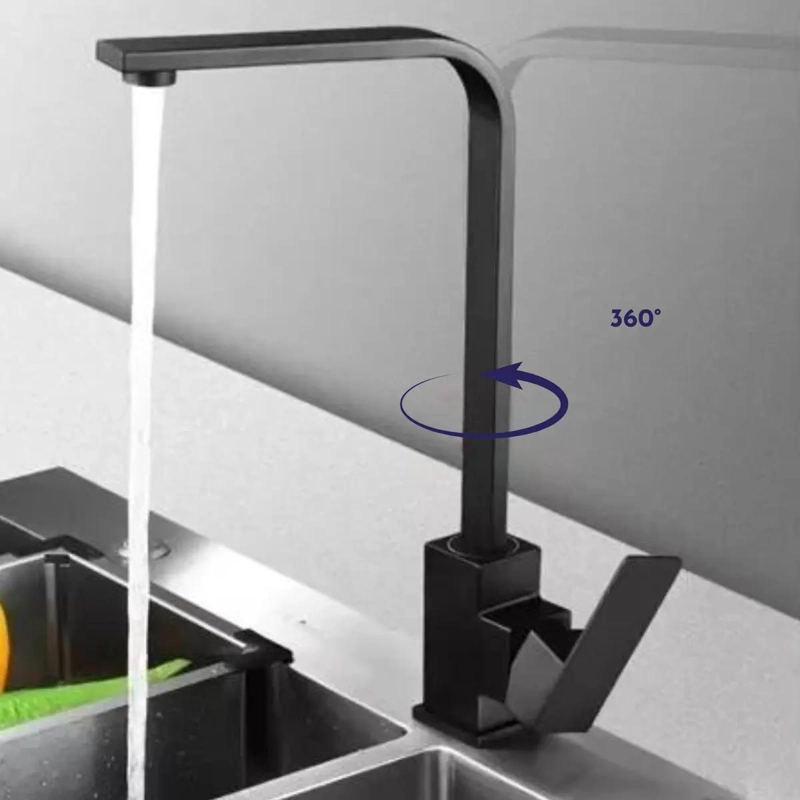 LLAVE MONOMANDO PARA LAVAPLATOS NEGRO MATE - 3