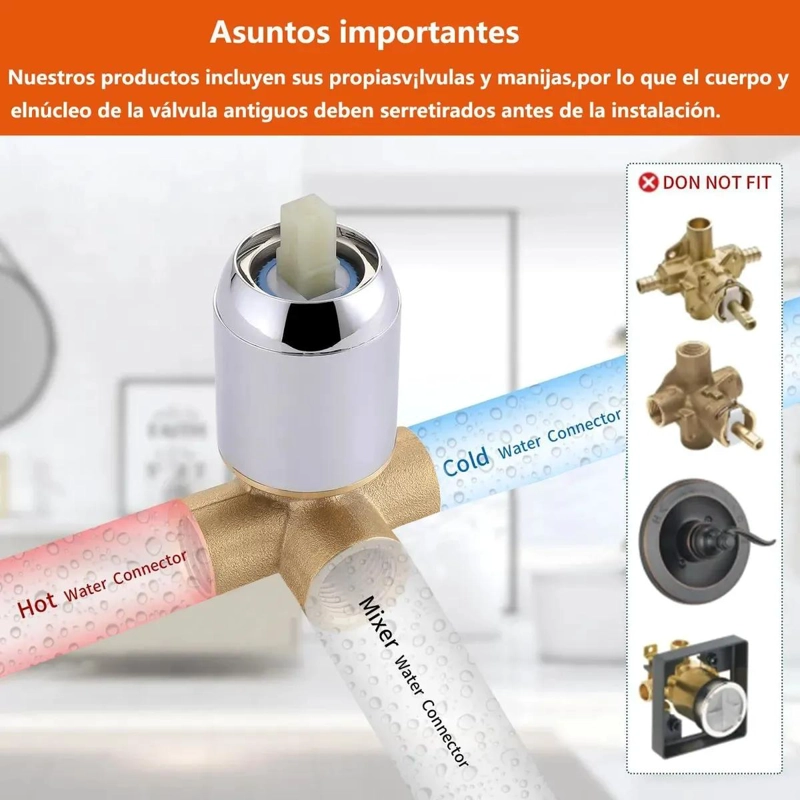 MONOMANDO EMPOTRAR PARA REGADERA CON VALVULA 3 VIAS - 5