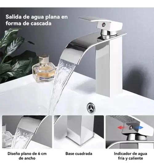 LLAVE MONOMANDO PARA LAVAMANOS Y FREGADERO CON CASCADA - 3