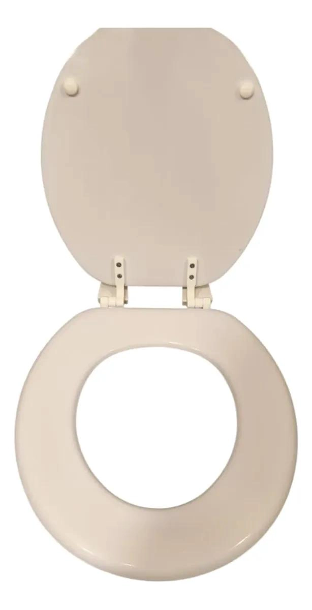 TAPA PARA ASIENTO DE WC DE MADERA BLANCA REDONDA 40X36.5 - 1