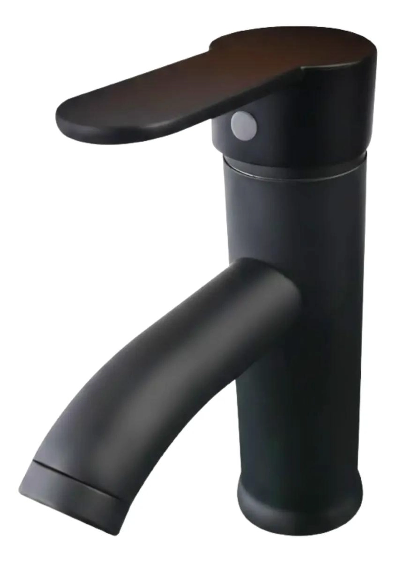 LLAVE MONOMANDO LAVAMANOS NEGRO MATE ACERO - 1