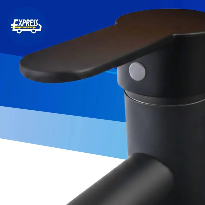 LLAVE MONOMANDO LAVAMANOS NEGRO MATE ACERO - 2