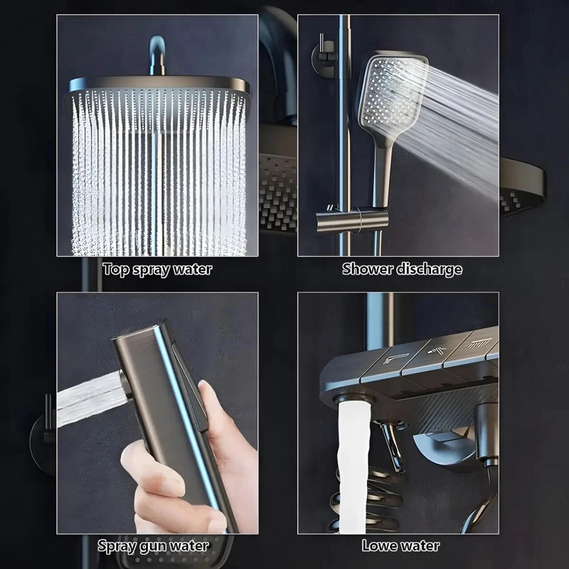DUCHA COLUMNA MODERNA CON 4 FUNCIONES Y LLAVE DE BOTONES - 2