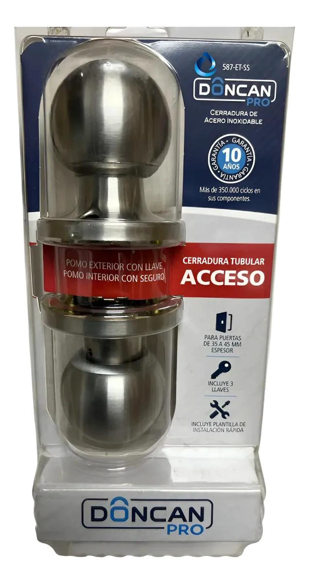 CERRADURA DE ACERO INOXIDABLE PARA BAÑO Y DORMITORIO - 1