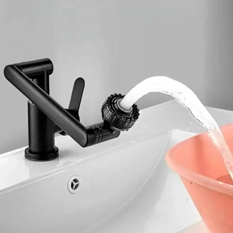 LLAVE MONOMANDO GIRATORIA 1080° COLOR NEGRO PARA BAÑO Y   - 5