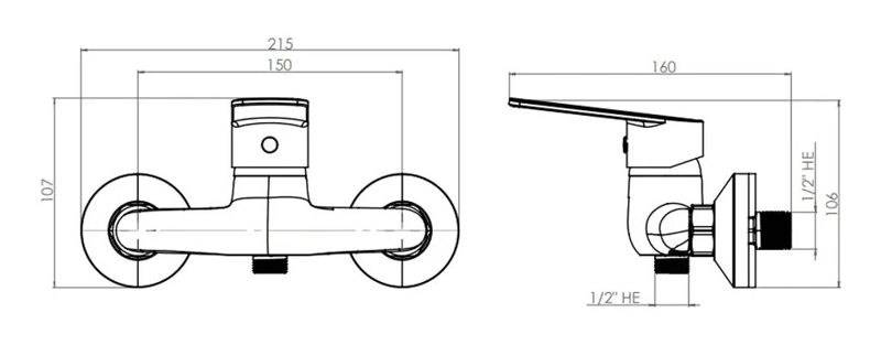 LLAVE MONOMANDO PARA DUCHA COLOR PLATEADO - 4