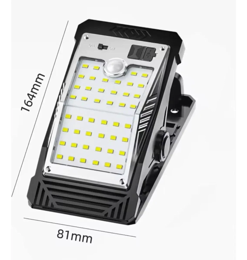 FOCO SOLAR LED CON SENSOR DE MOVIMIENTO 80W Y PINZA - 2