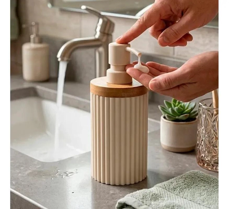 DISPENSADOR DE JABON Y LOCION PARA BAÑO 350ML - 2