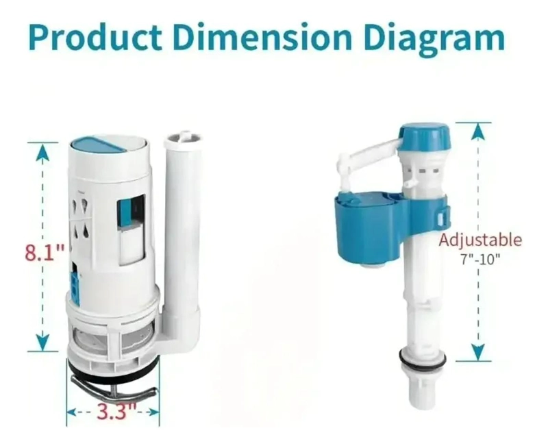 KIT COMPLETO DE VALVULA PARA ESTANQUE CON BOTON WC - 5