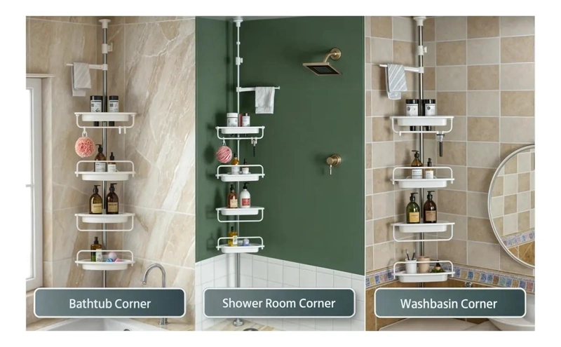 ORGANIZADOR ESQUINERO VERTICAL PARA DUCHA Y BAÑO - 5