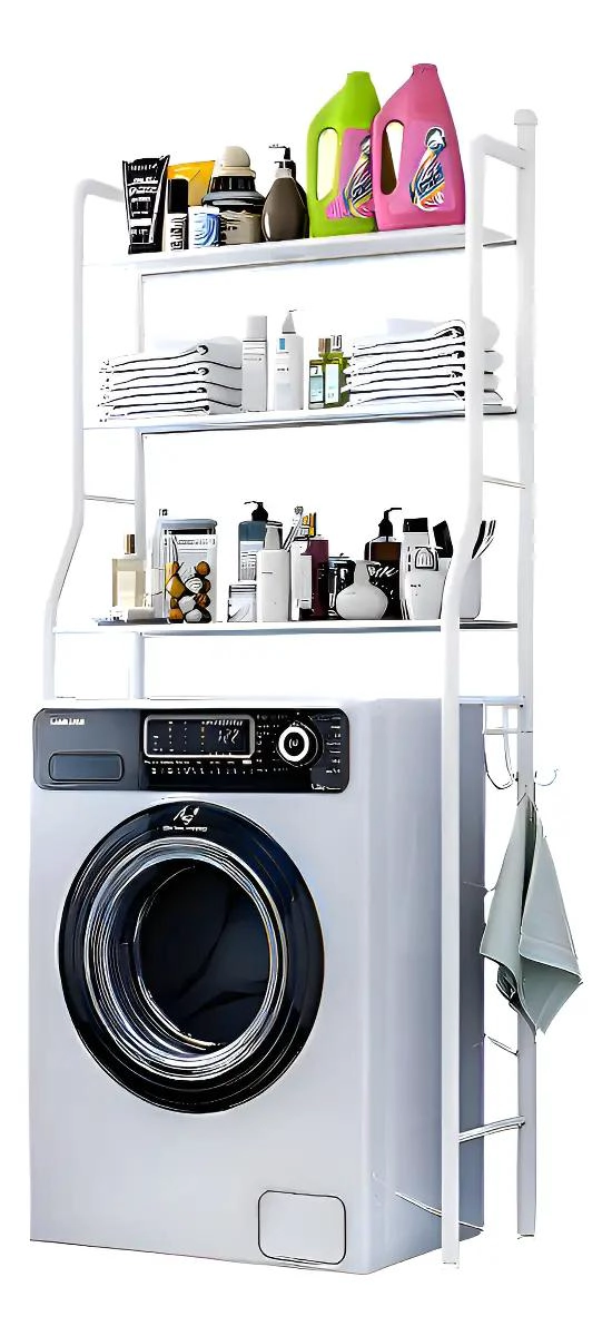 ORGANIZADOR METALICO PARA LAVADORA Y BAÑO 3 NIVELES - 1