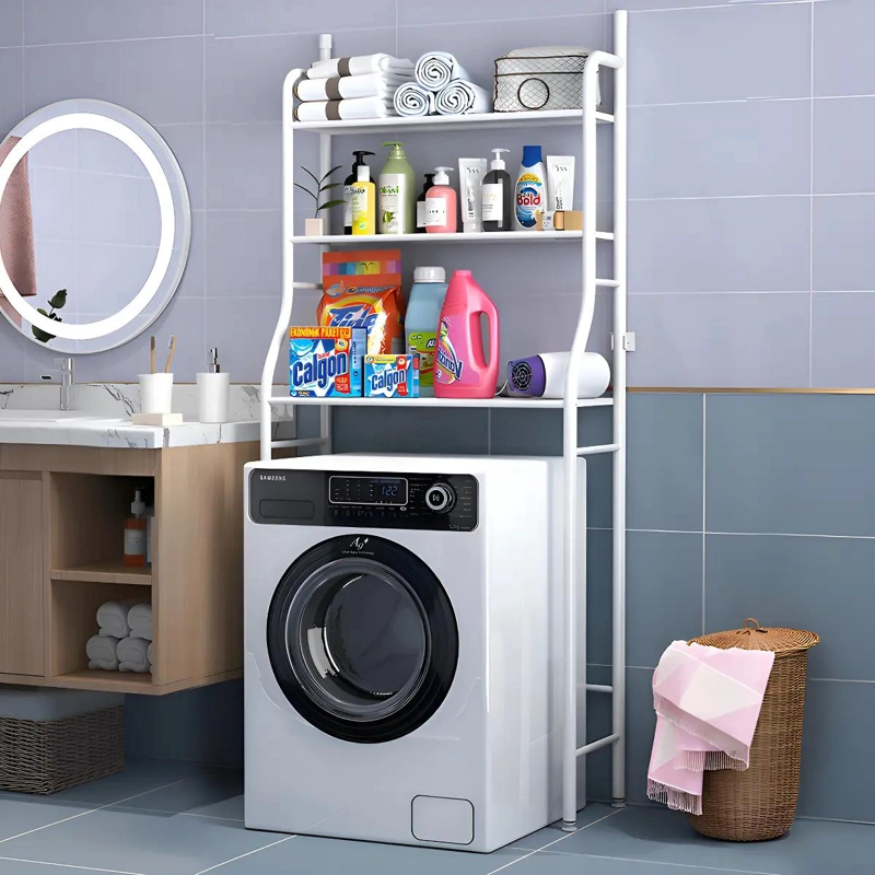 ORGANIZADOR METALICO PARA LAVADORA Y BAÑO 3 NIVELES - 4