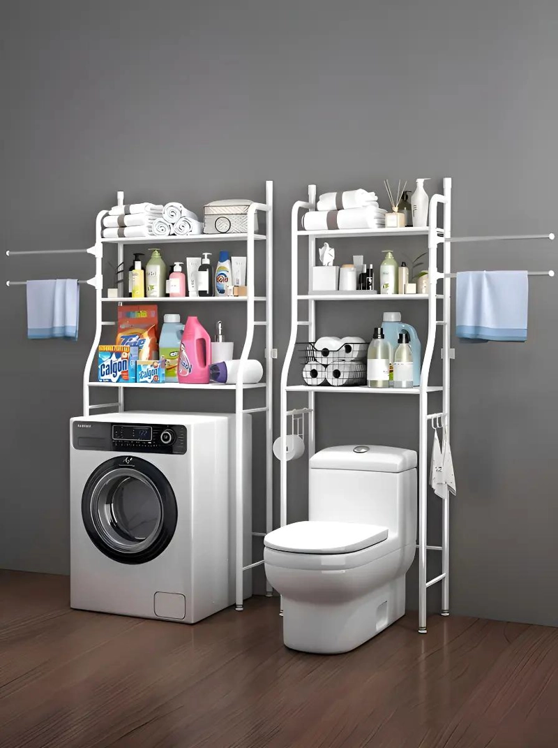 ORGANIZADOR METALICO PARA LAVADORA Y BAÑO 3 NIVELES - 5