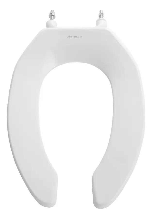ASIENTO DE BAÑO PLASTICO BLANCO ELONGADO ARO ABIERTO - 1