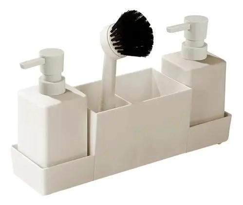 DISPENSADOR DE JABON LIQUIDO CON ALMACENAMIENTO PARA BAÑO - 1