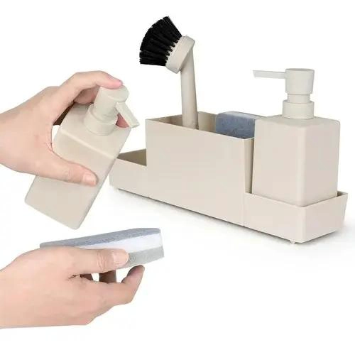 DISPENSADOR DE JABON LIQUIDO CON ALMACENAMIENTO PARA BAÑO - 2