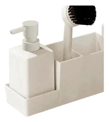 DISPENSADOR DE JABON LIQUIDO CON ALMACENAMIENTO PARA BAÑO - 3