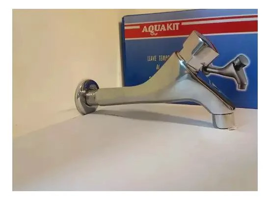 LLAVE TEMPORIZADA METALICA PARA LAVAMANOS DE MURO - 3