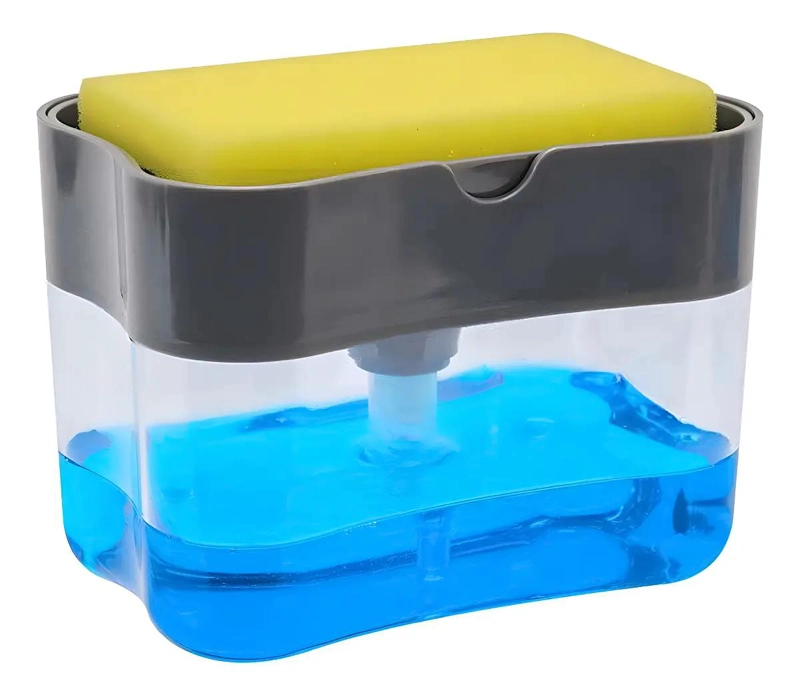 DISPENSADOR DE JABON LIQUIDO 385ML CON ESPONJA - 1