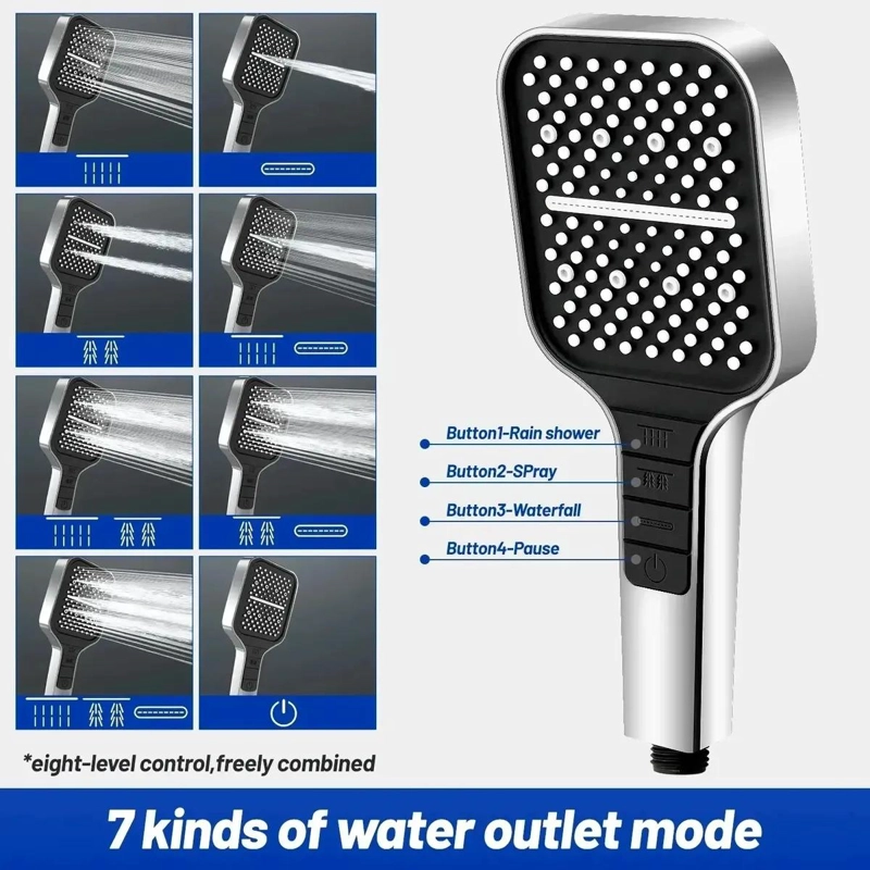 CABEZAL DE DUCHA UNIVERSAL CON 7 MODOS Y AUMENTO DE PRESI - 2