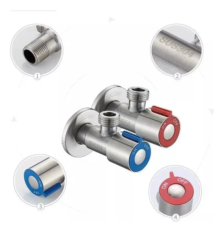 LLAVE GRIFERIA ANGULAR ACERO INOXIDABLE 1/2 X 2 UNIDADES - 2