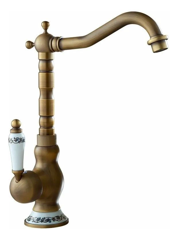 LLAVE MONOMANDO VINTAGE ENLOZADA PARA VANITORIO Y LAVAPLA - 1