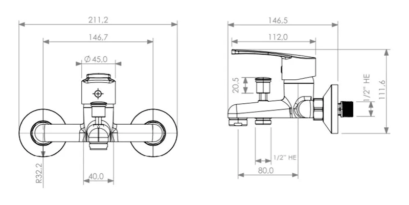 LLAVE MONOMANDO PARA TINA CON ACABADO PMB - 1
